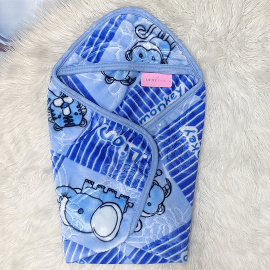 Premium Hooded Baby Blanket & Swaddle Wrap – Sky Blue