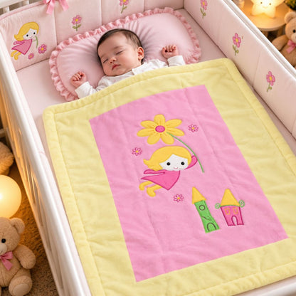AB-1595 Baby Winter Blanket – Pinkish Velvet & Embroidered
