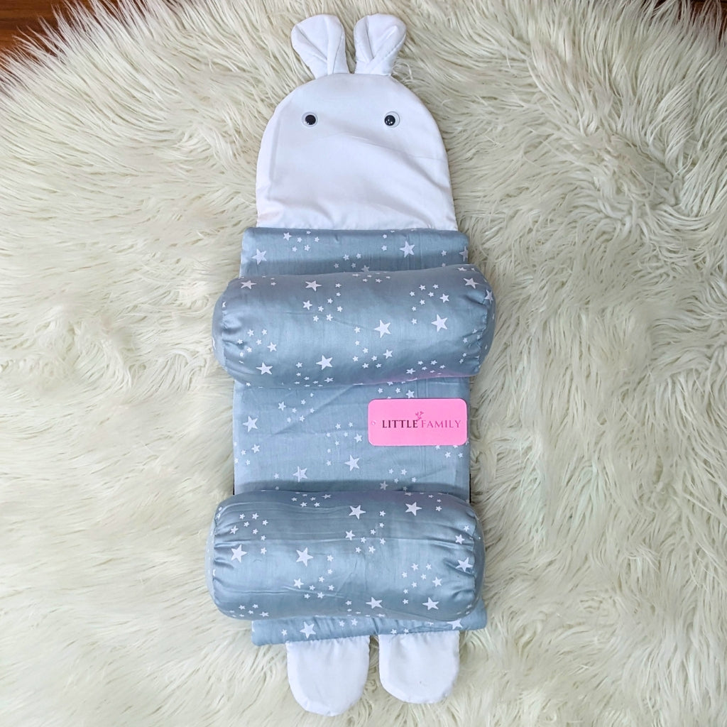 Starry Dream Baby Head Shaping Pillow – Ergonomic Support (Blue Grey)