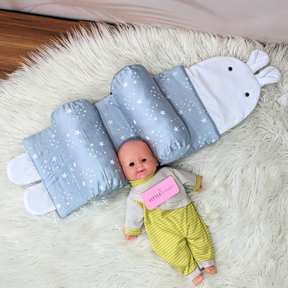 Starry Dream Baby Head Shaping Pillow – Ergonomic Support (Blue Grey)