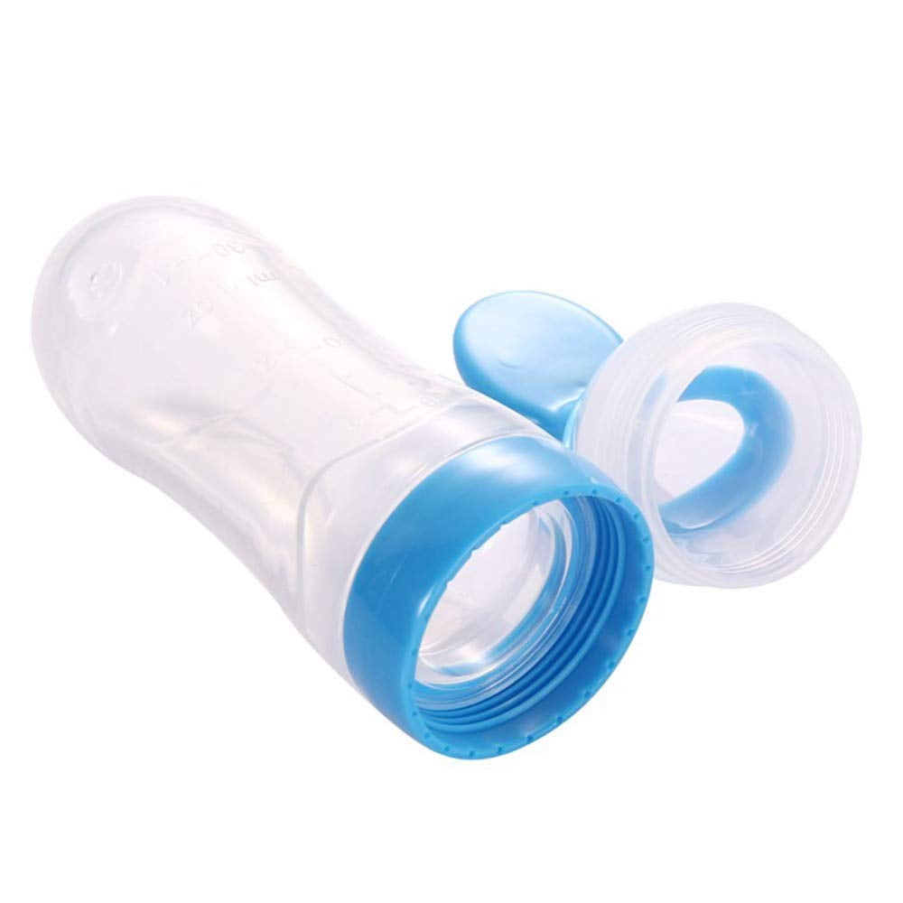 90ml Silicone Feeding Bottle with Spoon for Infant Baby Newborn Toddler Food Rice Cereal Feeder Bottles