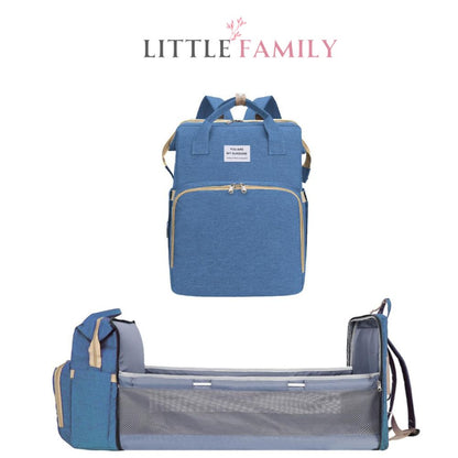 Baby Bag & Convertible Travel Bed (Backpack, Mattress, Hook Belts)