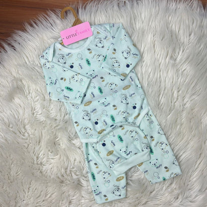 Premium 3-Piece Baby Bodysuit Set | "Happy Beer" Theme - Green