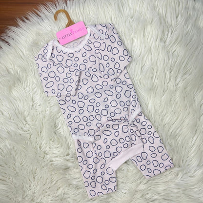 Premium 3-Piece Baby Bodysuit Set | "Pebble" Print - Pink