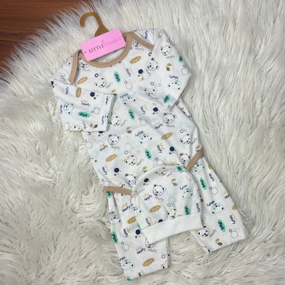 Premium 3-Piece Baby Bodysuit Set | "Happy Beer" Theme - Peanut