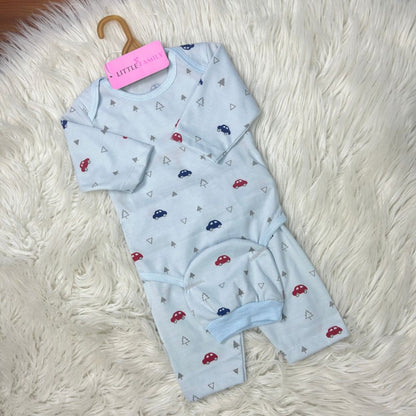 Premium 3-Piece Baby Bodysuit Set | "Car" Theme - Green