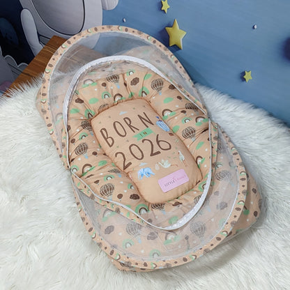 "Born In 2026" Baby 8 PC'S Bedding Set - (Brown) | Large