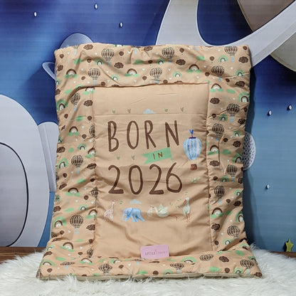 "Born In 2026" Baby 8 PC'S Bedding Set - (Brown) | Large