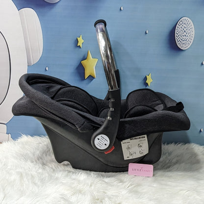 Premium Baby Carry Cot Metal Handle & Double Cushion – Grey