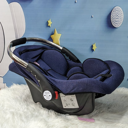 Premium Baby Carry Cot Metal Handle & Double Cushion – Navy Blue