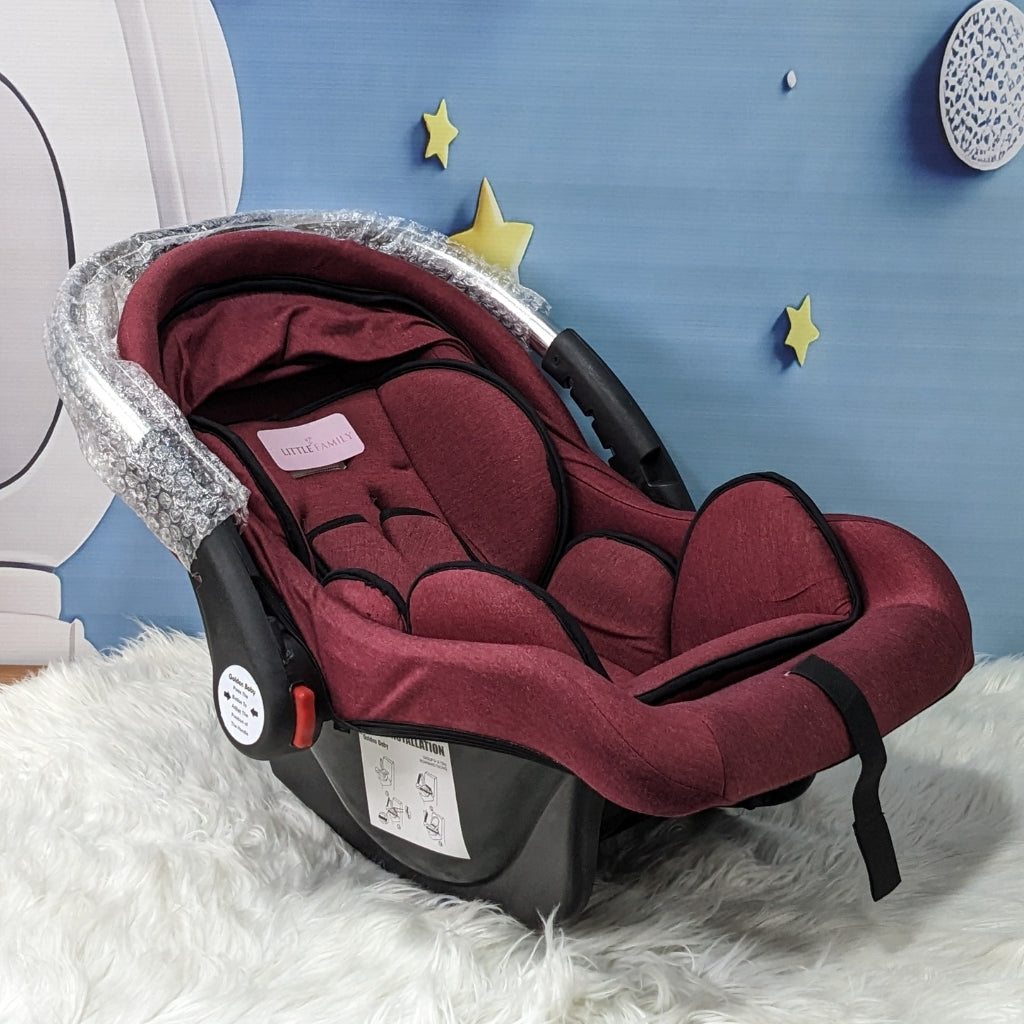 Premium Baby Carry Cot Metal Handle & Double Cushion – Red