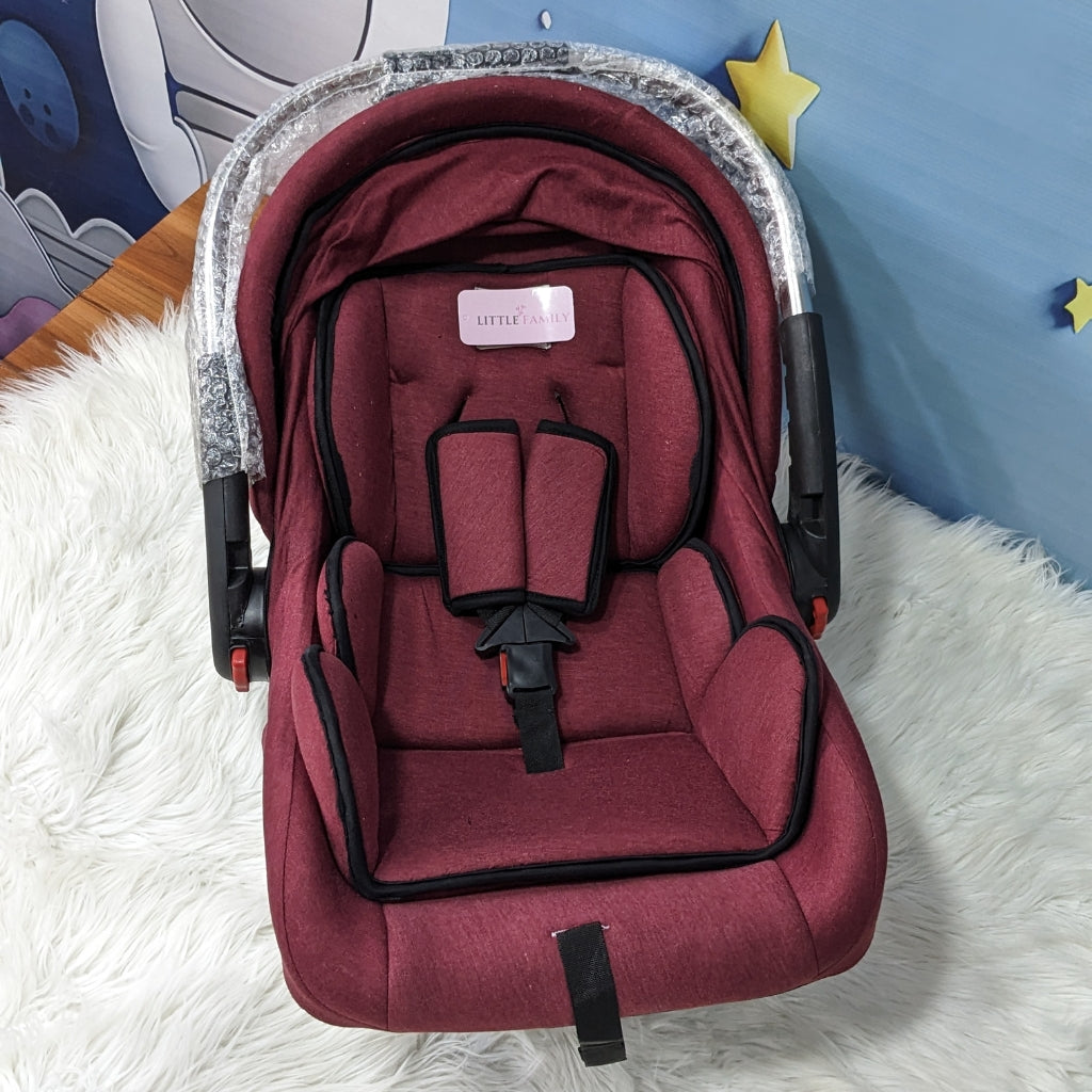 Premium Baby Carry Cot Metal Handle & Double Cushion – Red