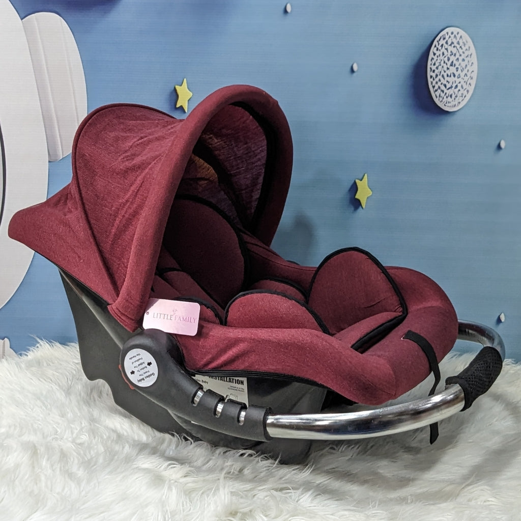 Premium Baby Carry Cot Metal Handle & Double Cushion – Red