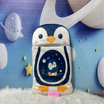 Premium Penguine Velvet Baby Carry Nest – Navy Blue