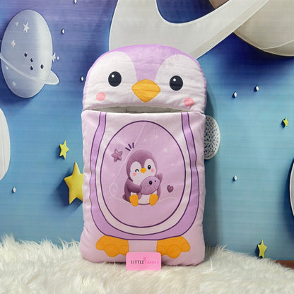 Premium Penguine Velvet Baby Carry Nest – Purple