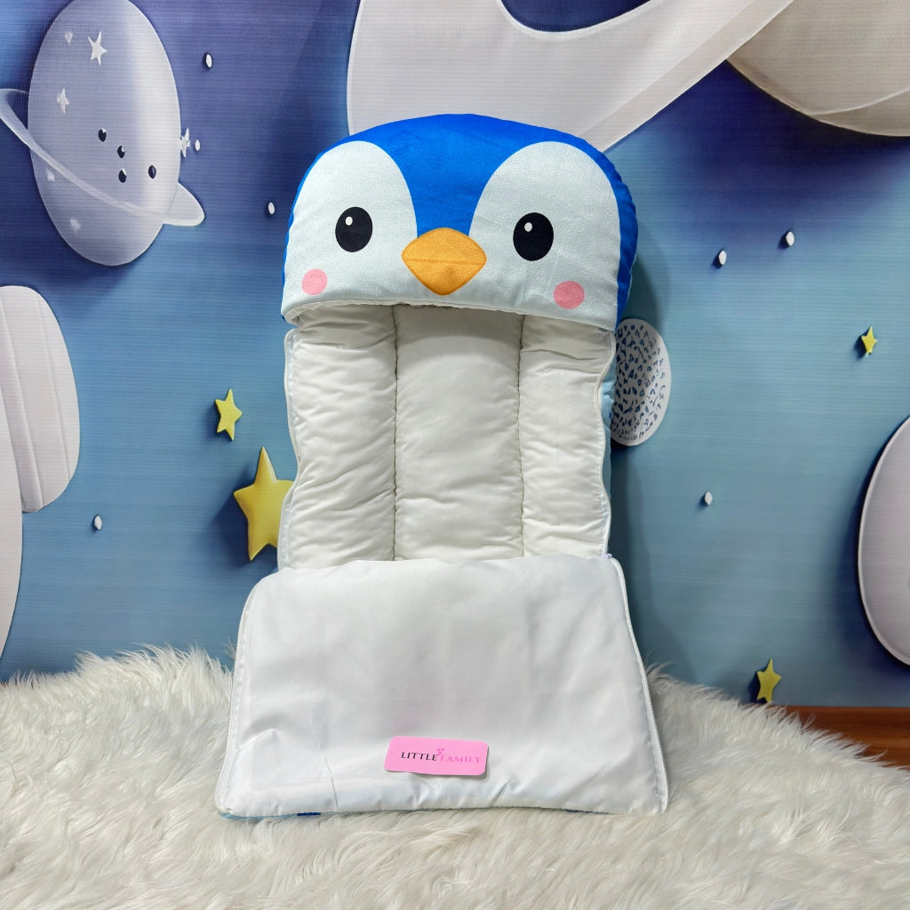 Premium Penguine Velvet Baby Carry Nest – Blue