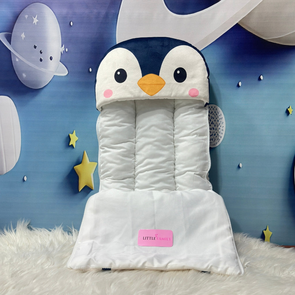 Premium Penguine Velvet Baby Carry Nest – Navy Blue