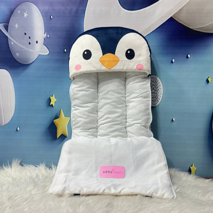 Premium Penguine Velvet Baby Carry Nest – Navy Blue