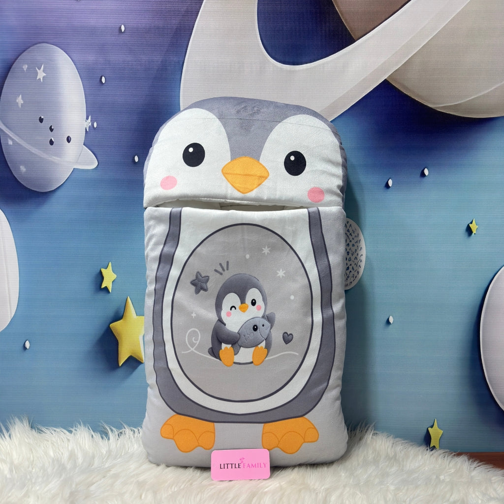 Premium Penguine Velvet Baby Carry Nest – Grey