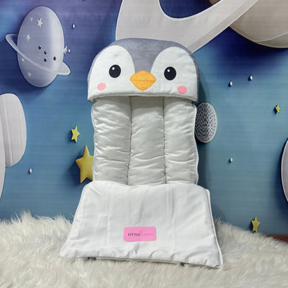 Premium Penguine Velvet Baby Carry Nest – Grey