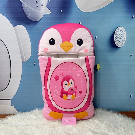 Premium Penguine Velvet Baby Carry Nest – Pink