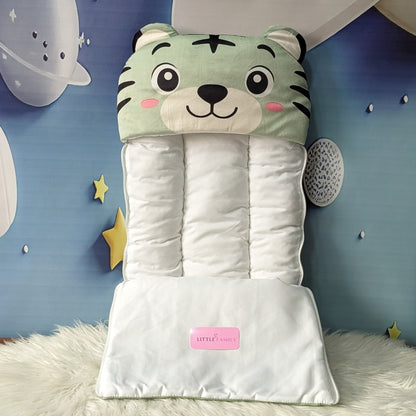 Premium Tiger Velvet Baby Carry Nest – Green