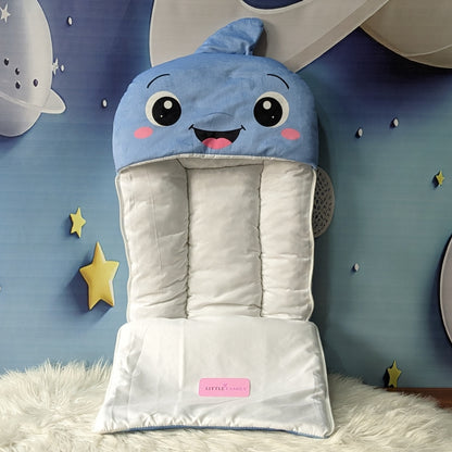 Premium Dolphin Velvet Baby Carry Nest – Blue