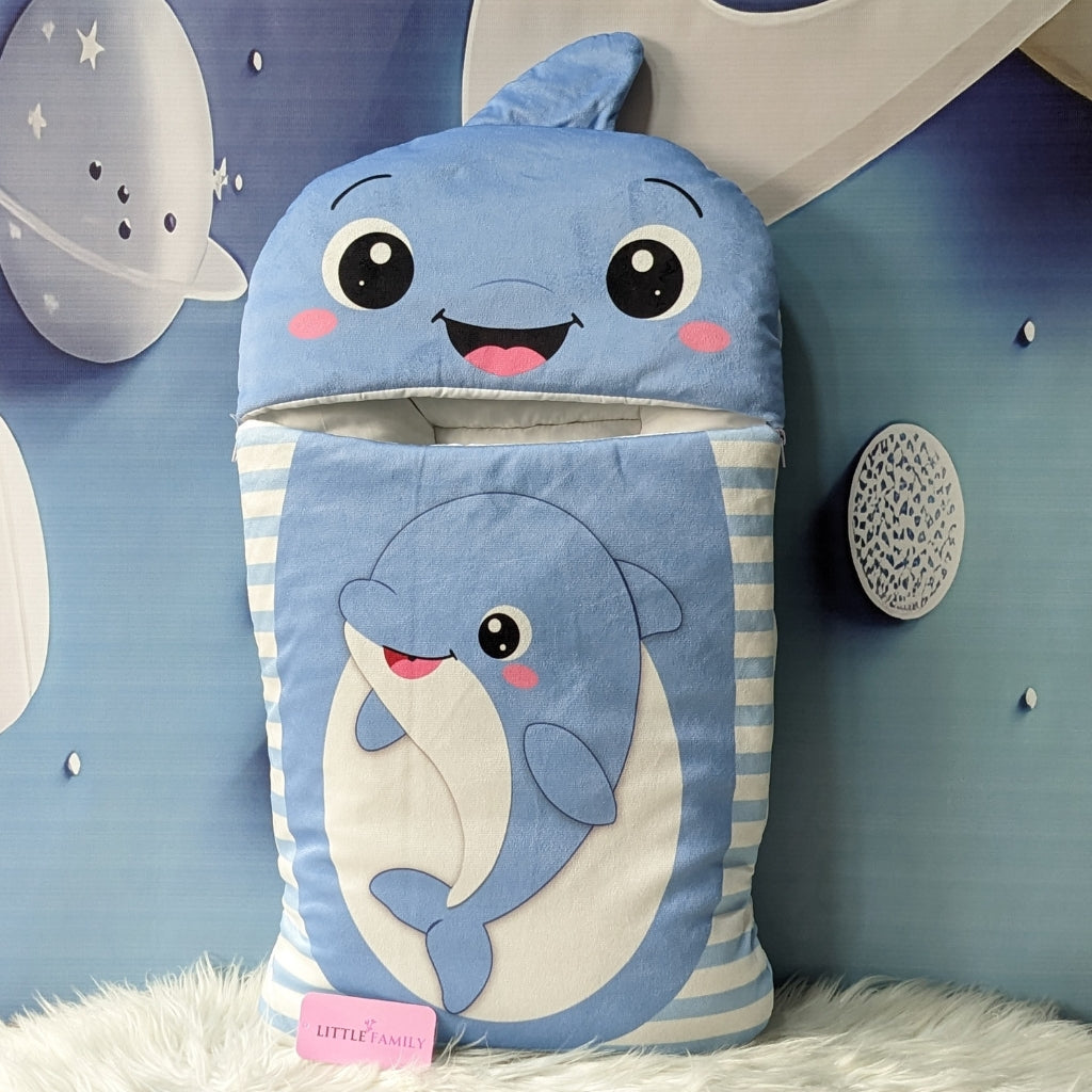 Premium Dolphin Velvet Baby Carry Nest – Blue