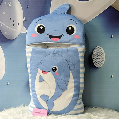 Premium Dolphin Velvet Baby Carry Nest – Blue