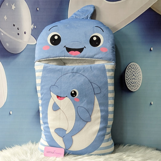 Premium Dolphin Velvet Baby Carry Nest – Blue