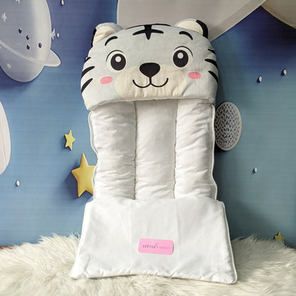 Premium Tiger Velvet Baby Carry Nest – Grey