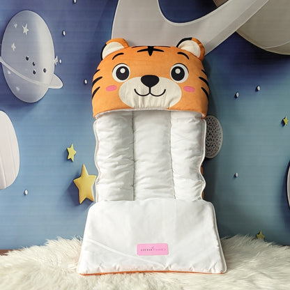 Premium Tiger Velvet Baby Carry Nest – Orange