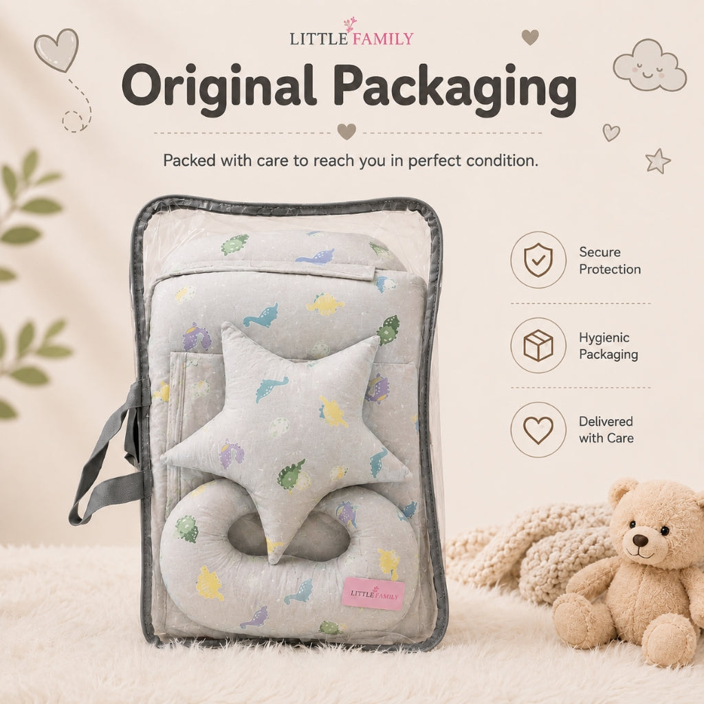 Premium Baby Cot Bedding Set - Soft Grey