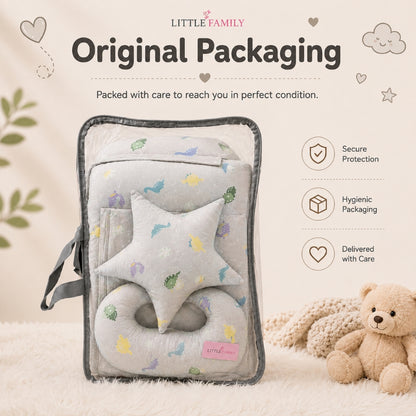 Premium Baby Cot Bedding Set - Soft Grey