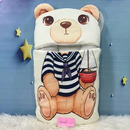 Mr Bear Theme Premium Velvet Baby Carry Nest