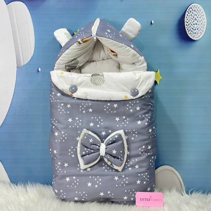 Starry Dreams Baby Bedding Set - 8 Pieces (Charcoal Grey)