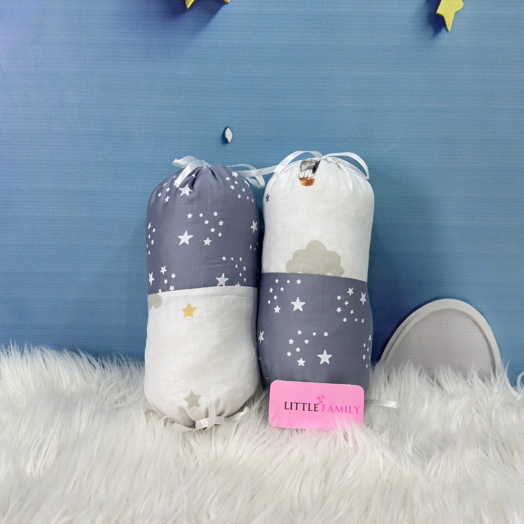 Starry Dreams Baby Bedding Set - 8 Pieces (Charcoal Grey)