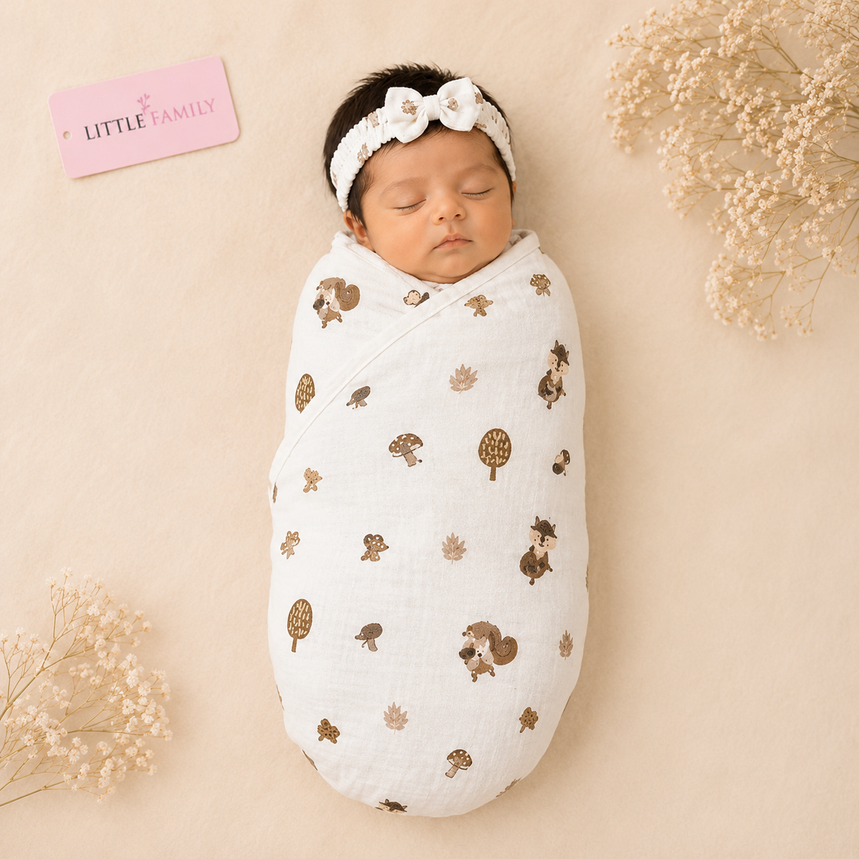 Premium Muslin Swaddle & Receiving Blanket Set
