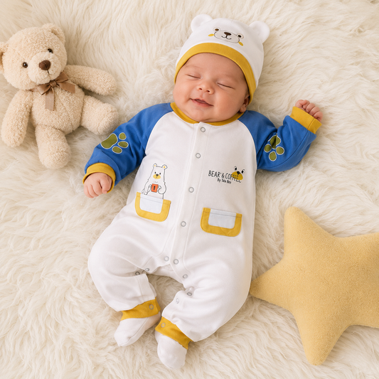 Bear-Themed Cozy Fleece Romper