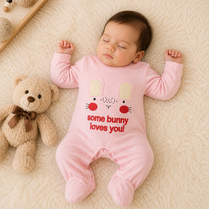 Premium Bear Buddy Theme Baby Romper | Pink