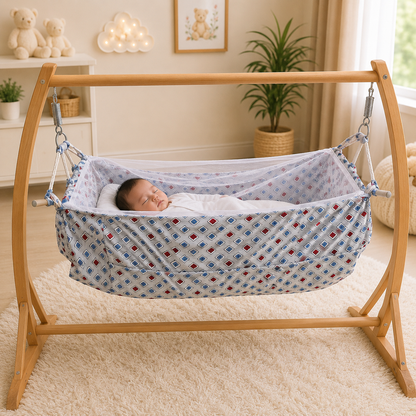 Baby Cotton Hammock with Mosquito Net-Mosaic
