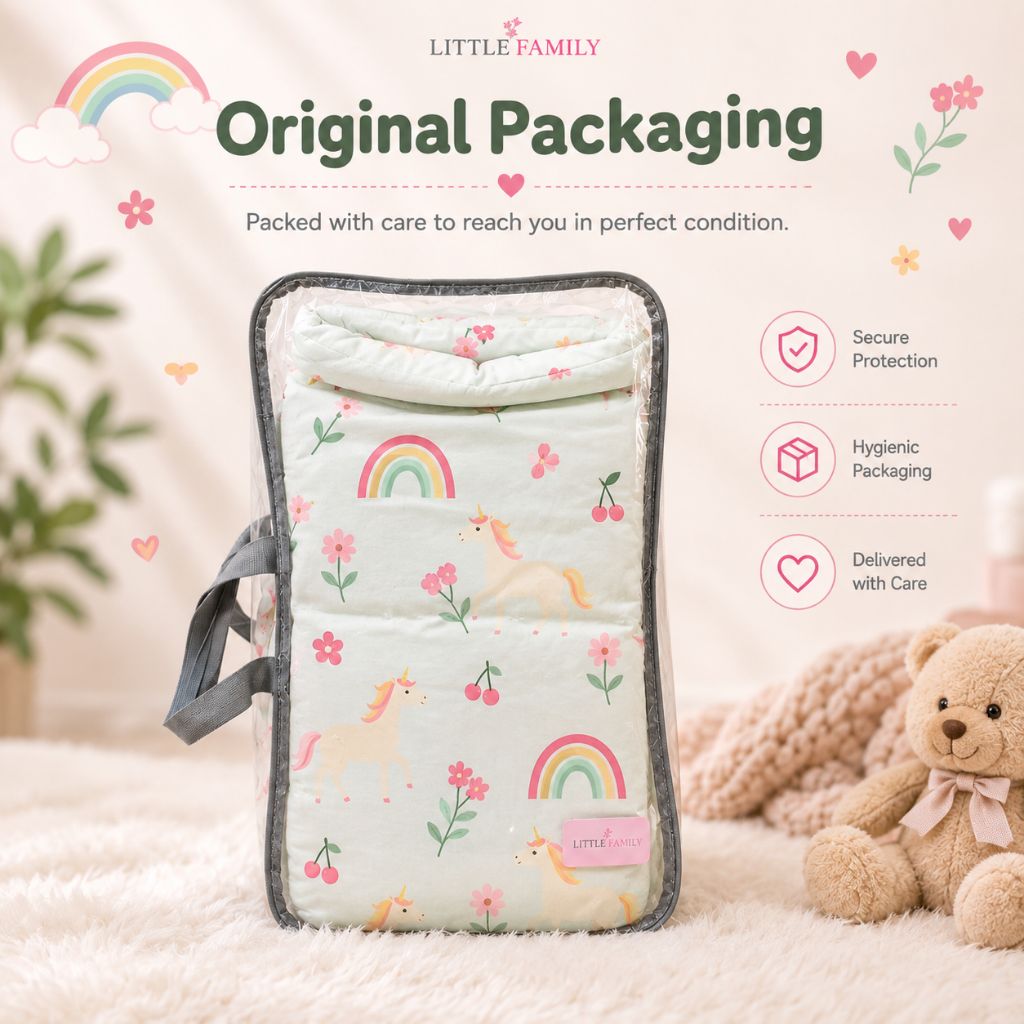 Premium Baby Cot Bedding Set - Unicorn Blossom