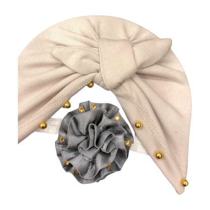 Plain Baby Turban Caps & Hairband Set