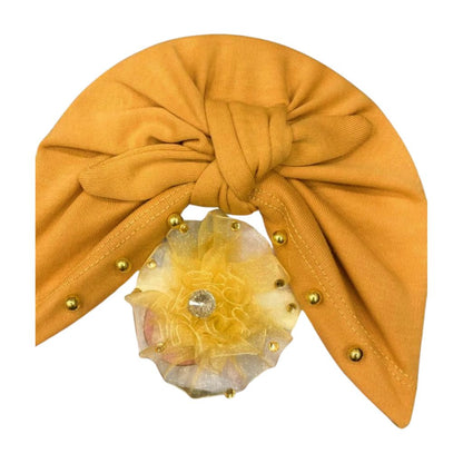 Plain Baby Turban Caps & Hairband Set