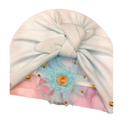 Plain Baby Turban Caps & Hairband Set