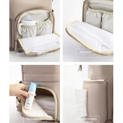 Leather Backpack Diaper Bag