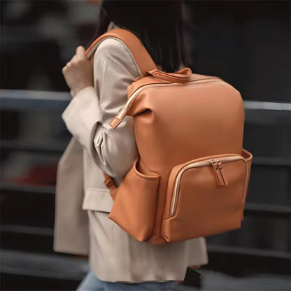 Leather Backpack Diaper Bag