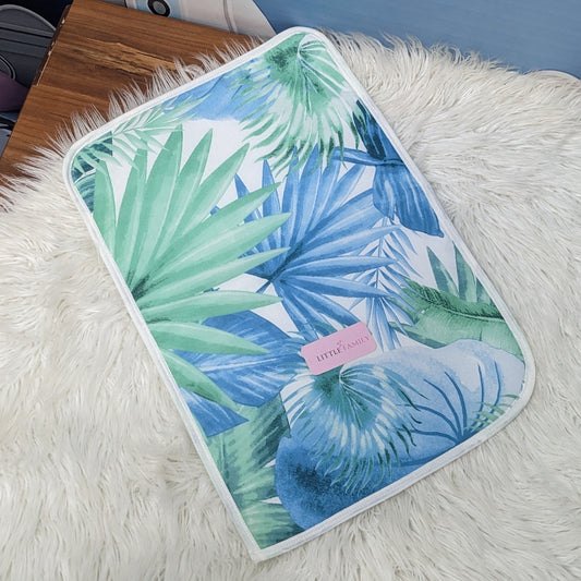 Premium Waterproof Large Baby Diaper Changing Sheet – Sea Green Leaf