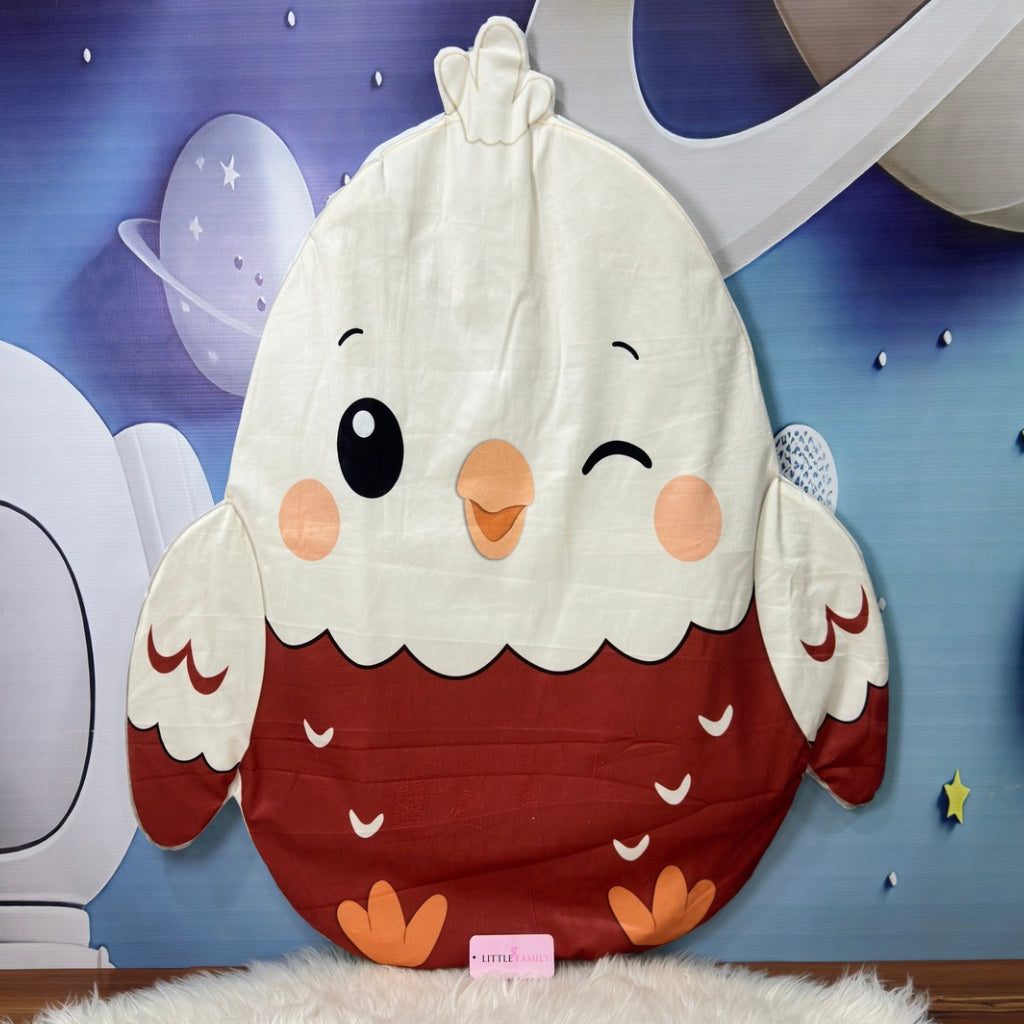 Premium 7-Piece Egg Chick Velvet Baby Bedding Set - Terracotta