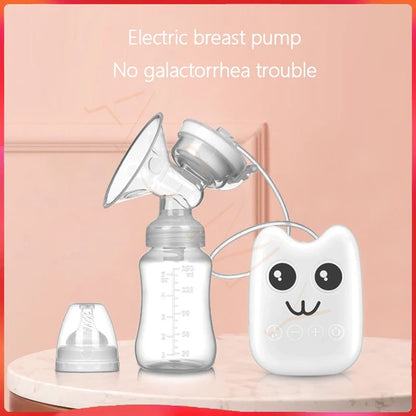 Quiet & Efficient Electric Breast Pump - Soft Silicone Flange and Feeding Bottle